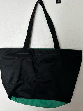 Herve Chapelier Nylon Green Black Tote Large Unisex Quiet Luxury Old Money